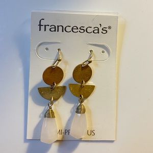 FRANCESCA’S GOLD & PINK MARBLE EARRINGS